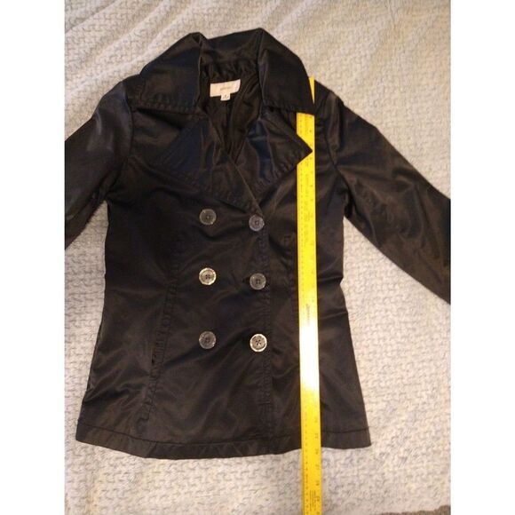 Merona black Button.Jacket Medium Black Y2K Classic Sleek City - Picture 5 of 8